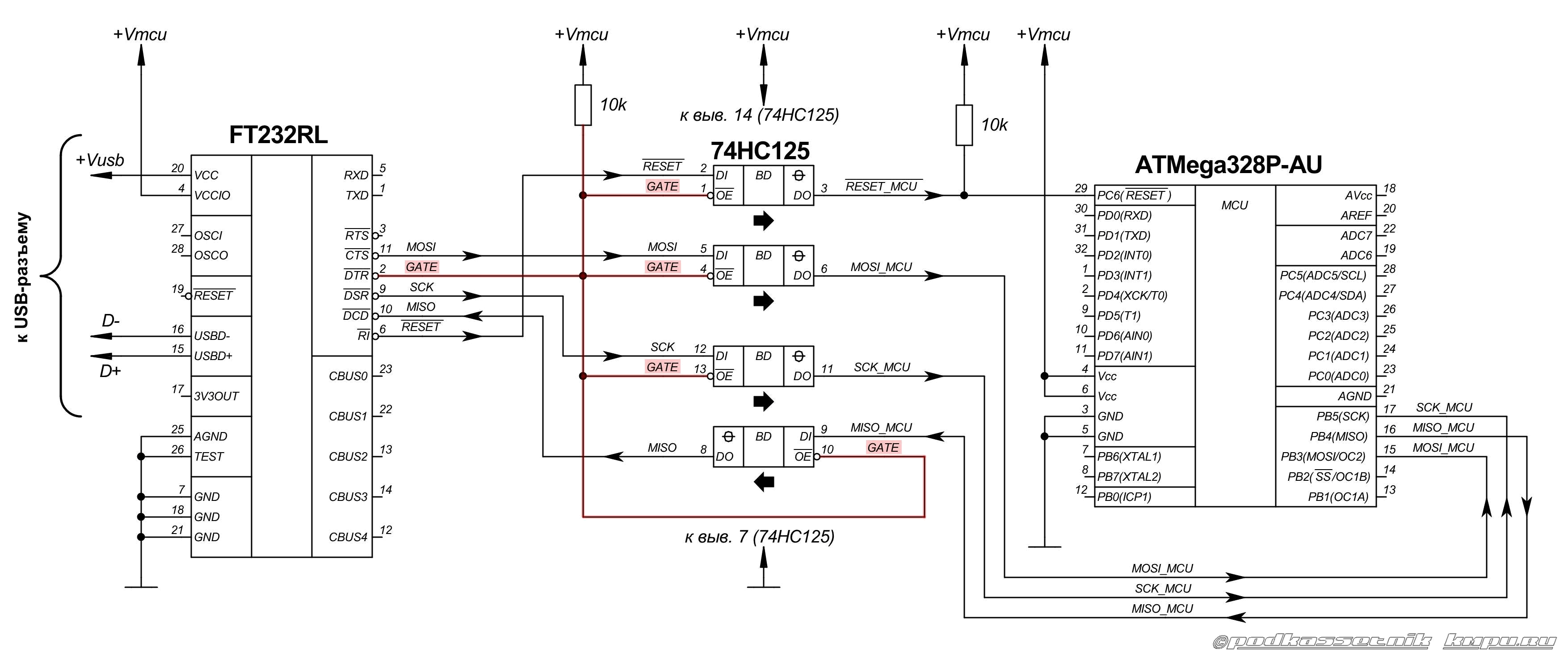 Внутрисхемный программатор AVR